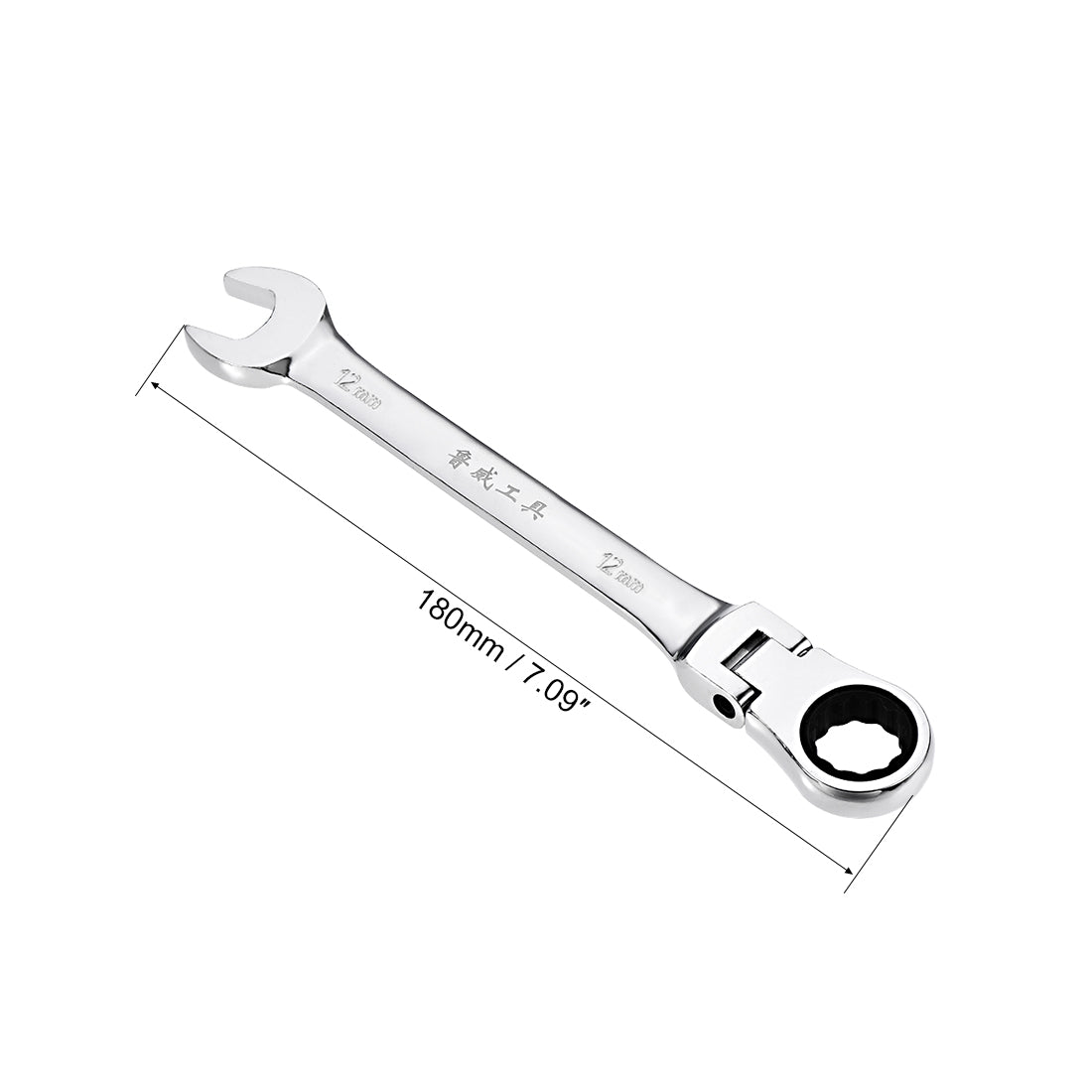 Harfington Flex-Head Ratcheting Combination Wrench Metric 72 Teeth 12 Point Ratchet Box Ended Spanner Tools, Cr-V