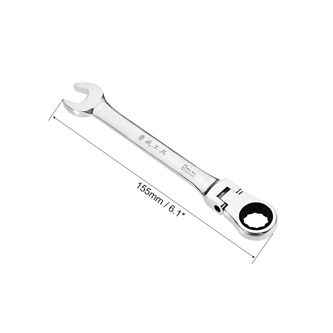 Harfington Flex-Head Ratcheting Combination Wrench Metric 72 Teeth 12 Point Ratchet Box Ended Spanner Tools, Cr-V