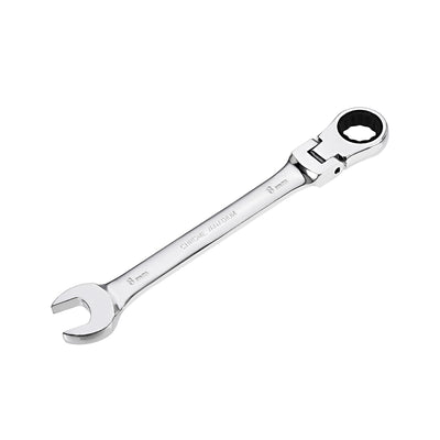 Harfington Flex-Head Ratcheting Combination Wrench Metric 72 Teeth 12 Point Ratchet Box Ended Spanner Tools, Cr-V