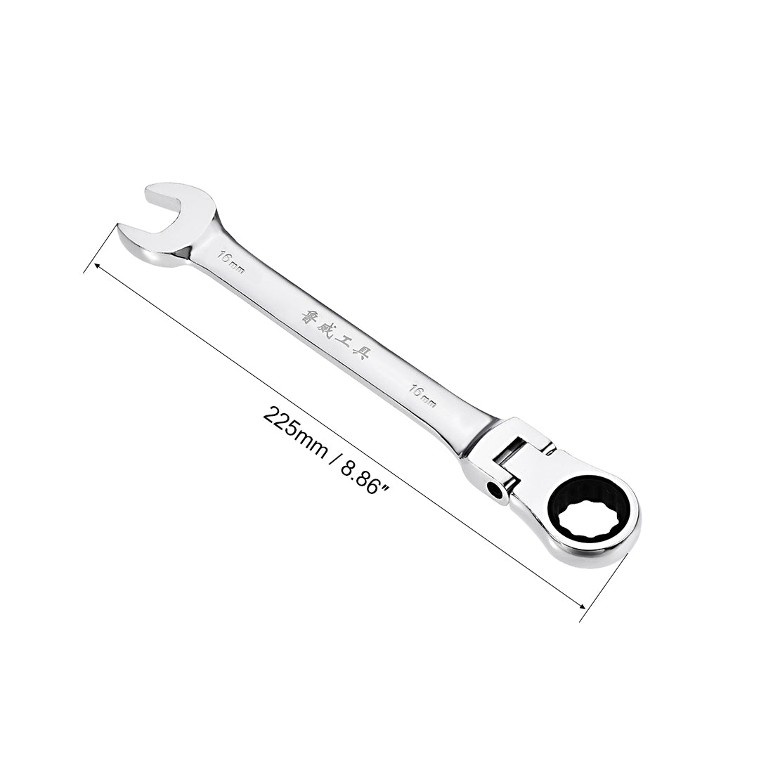 Harfington Flex-Head Ratcheting Combination Wrench Metric 72 Teeth 12 Point Ratchet Box Ended Spanner Tools, Cr-V