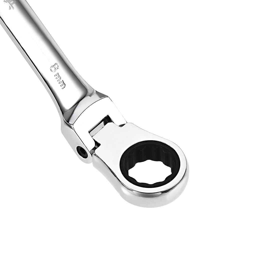 Harfington Flex-Head Ratcheting Combination Wrench Metric 72 Teeth 12 Point Ratchet Box Ended Spanner Tool, Cr-V