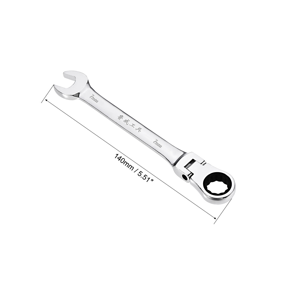 Harfington Flex-Head Ratcheting Combination Wrench Metric 72 Teeth 12 Point Ratchet Box Ended Spanner Tool, Cr-V