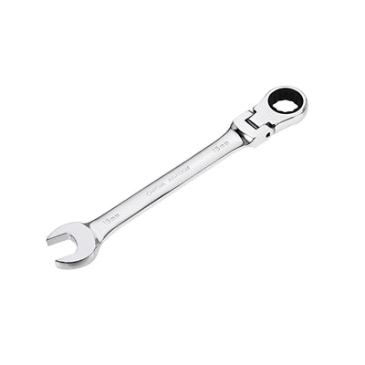 Harfington Flex-Head Ratcheting Combination Wrench Metric 72 Teeth 12 Point Ratchet Box Ended Spanner Tools, Cr-V