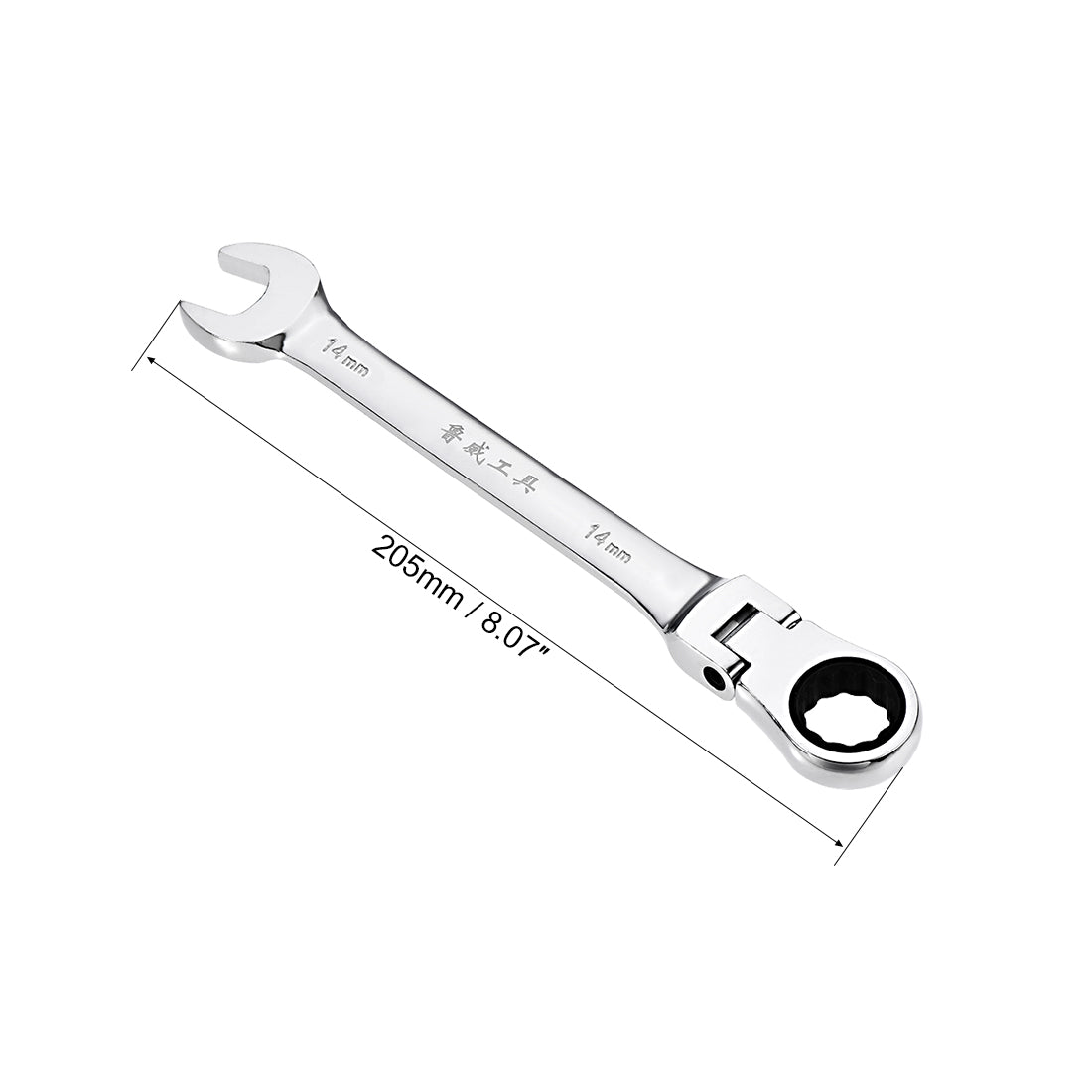 Harfington Flex-Head Ratcheting Combination Wrench Metric 72 Teeth 12 Point Ratchet Box Ended Spanner Tools, Cr-V