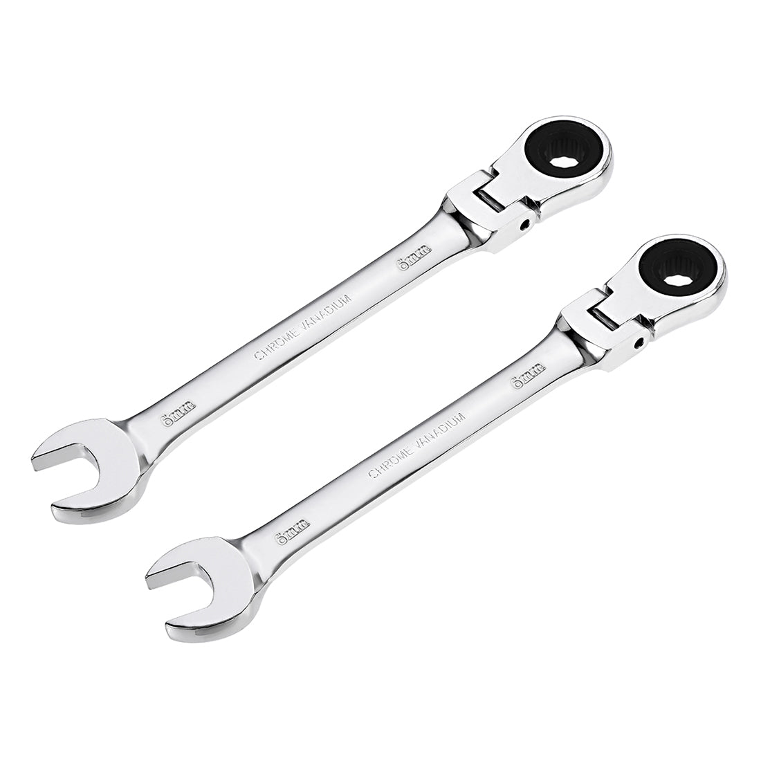 Harfington Flex-Head Ratcheting Combination Wrench Metric 72 Teeth 12 Point Ratchet Box Ended Spanner Tool, Cr-V