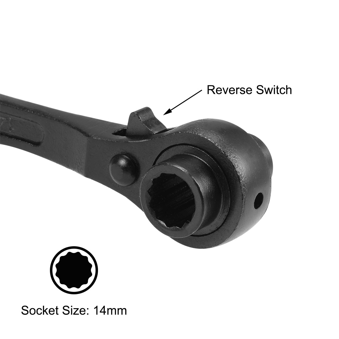 Harfington 12 Point Dual Socket Ratchet Wrench, Ratcheting Scaffold Spanner