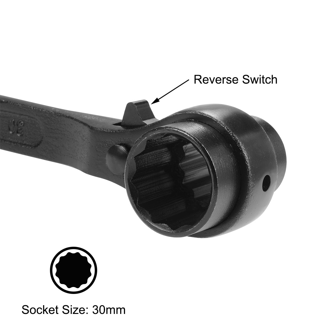 Harfington 12 Point Dual Socket Ratchet Wrench, Ratcheting Scaffold Spanner