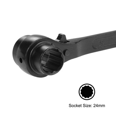 Harfington 12 Point Dual Socket Ratchet Wrench, Ratcheting Scaffold Spanner