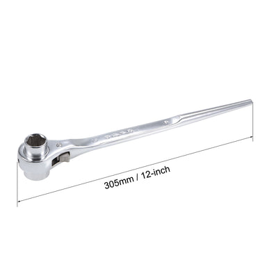 Harfington 6 Point Dual Socket Ratchet Wrench, Ratcheting Scaffold Spanner