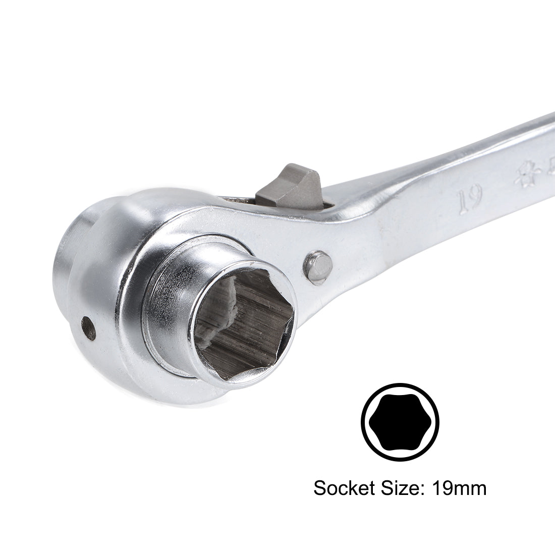 Harfington 6 Point Dual Socket Ratchet Wrench, Ratcheting Scaffold Spanner