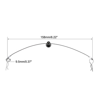 Harfington 158mm RC Body Shell Clip R Pin Rod Anti-Lost Wire for 1/10 Model Car Black
