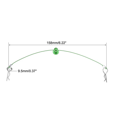 Harfington 158mm RC Body Shell Clip R Pin Rod Anti-Lost Wire for 1/10 Model Car Green