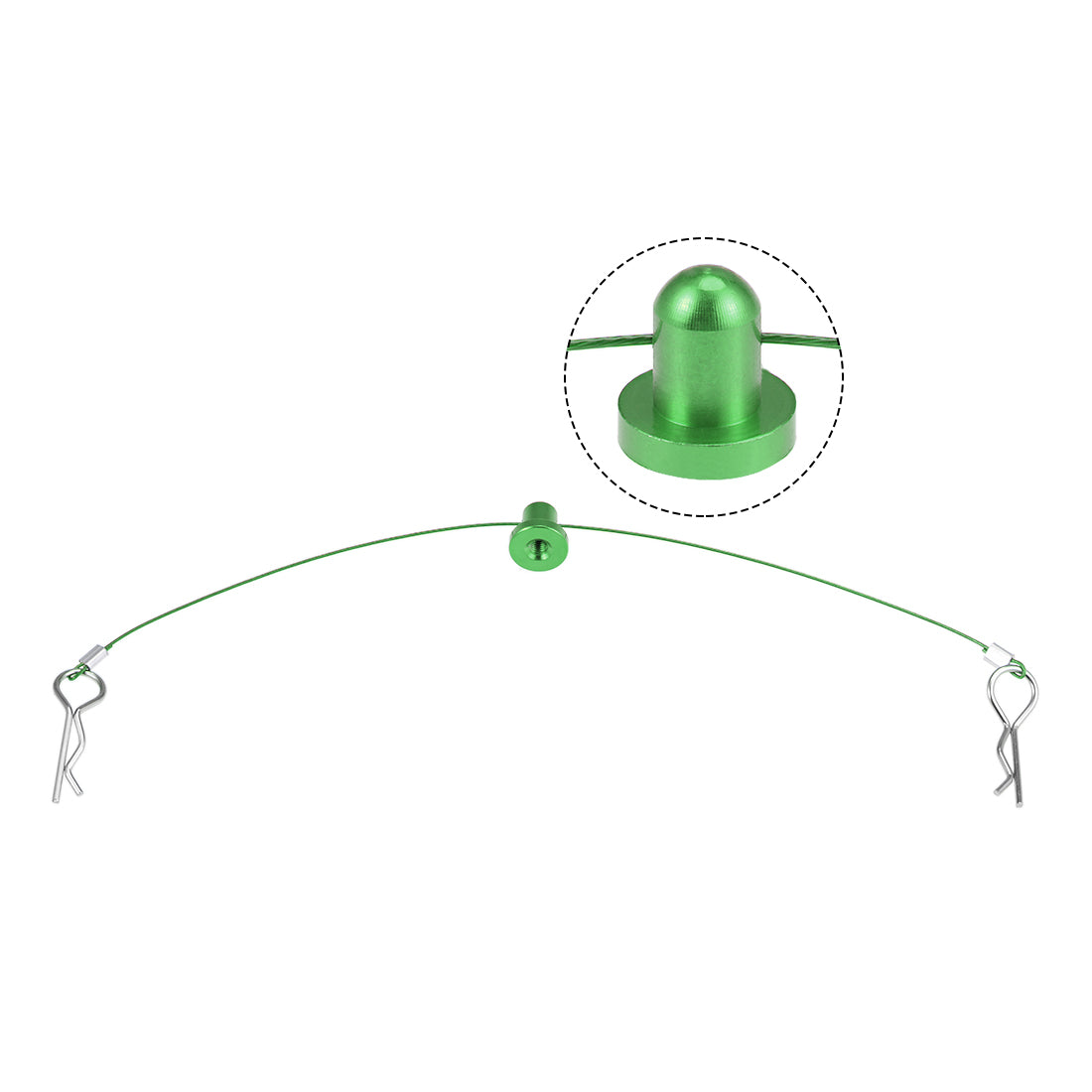 Harfington 158mm RC Body Shell Clip R Pin Rod Anti-Lost Wire for 1/10 Model Car Green