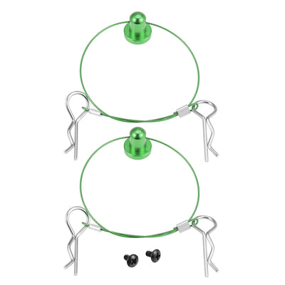 Harfington 158mm RC Body Shell Clip R Pin Rod Anti-Lost Wire for 1/10 Model Car Green
