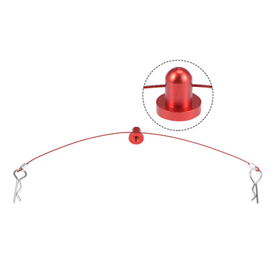 Harfington 158mm RC Body Shell Clip R Pin Rod Anti-Lost Wire for 1/10 Model Car Red