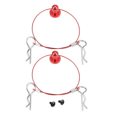 Harfington 158mm RC Body Shell Clip R Pin Rod Anti-Lost Wire for 1/10 Model Car Red