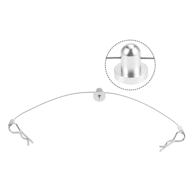 Harfington 158mm RC Body Shell Clip R Pin Rod Anti-Lost Wire for 1/10 Model Car Silver