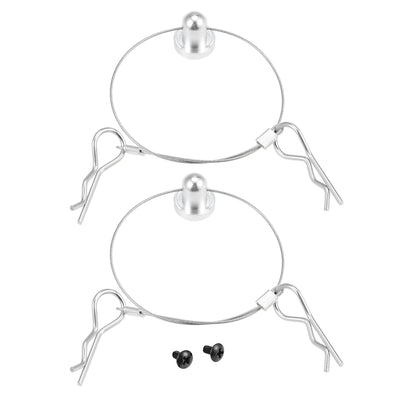 Harfington 158mm RC Body Shell Clip R Pin Rod Anti-Lost Wire for 1/10 Model Car Silver