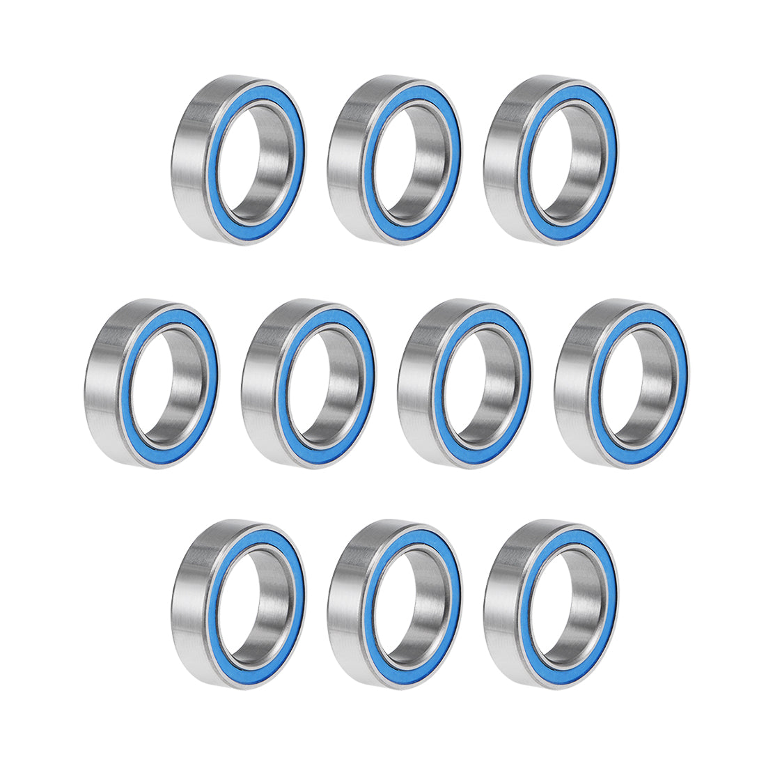 Harfington 6700-2RS Ball Bearings 10x15x4mm Double Sealed Chrome Steel Blue Cover P6 10pcs