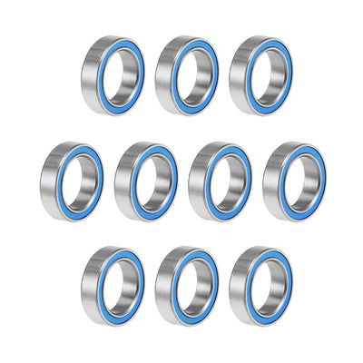 Harfington 6700-2RS Ball Bearings 10x15x4mm Double Sealed Chrome Steel Blue Cover P6 10pcs
