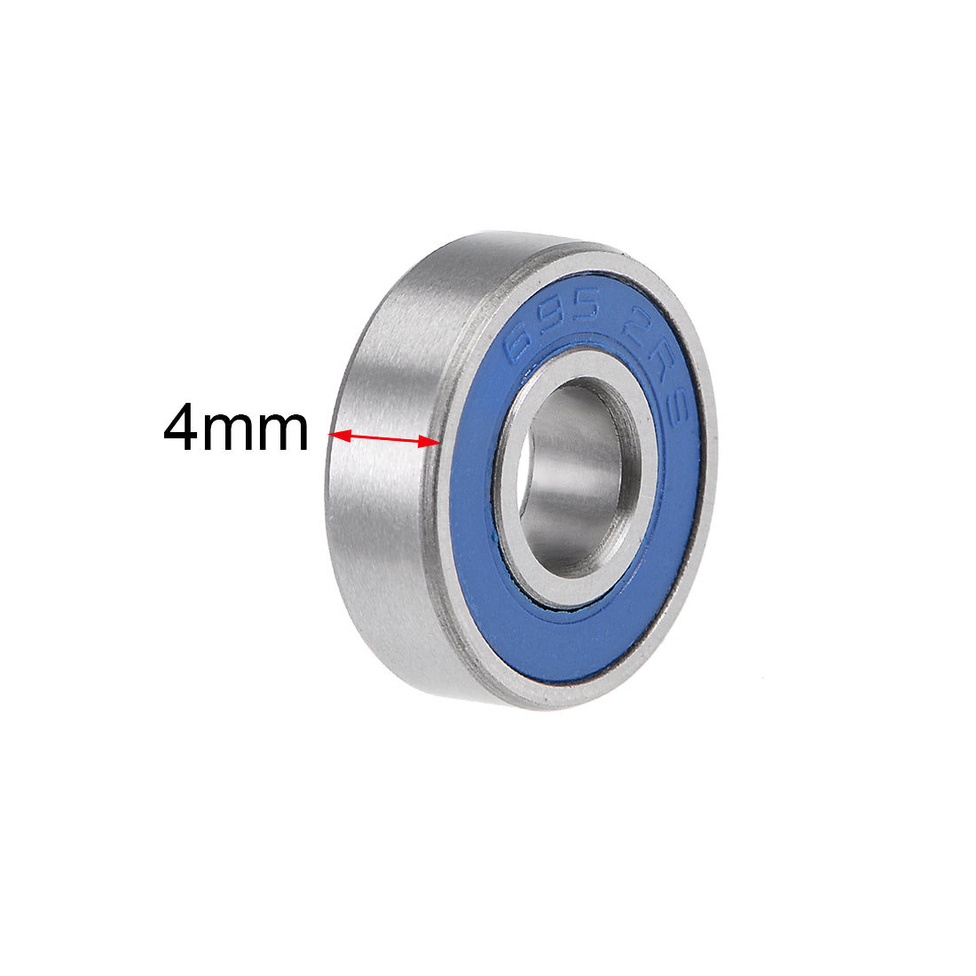 Harfington 695-2RS Ball Bearings 5x13x4mm Double Sealed Chrome Steel Blue Cover P6 10pcs
