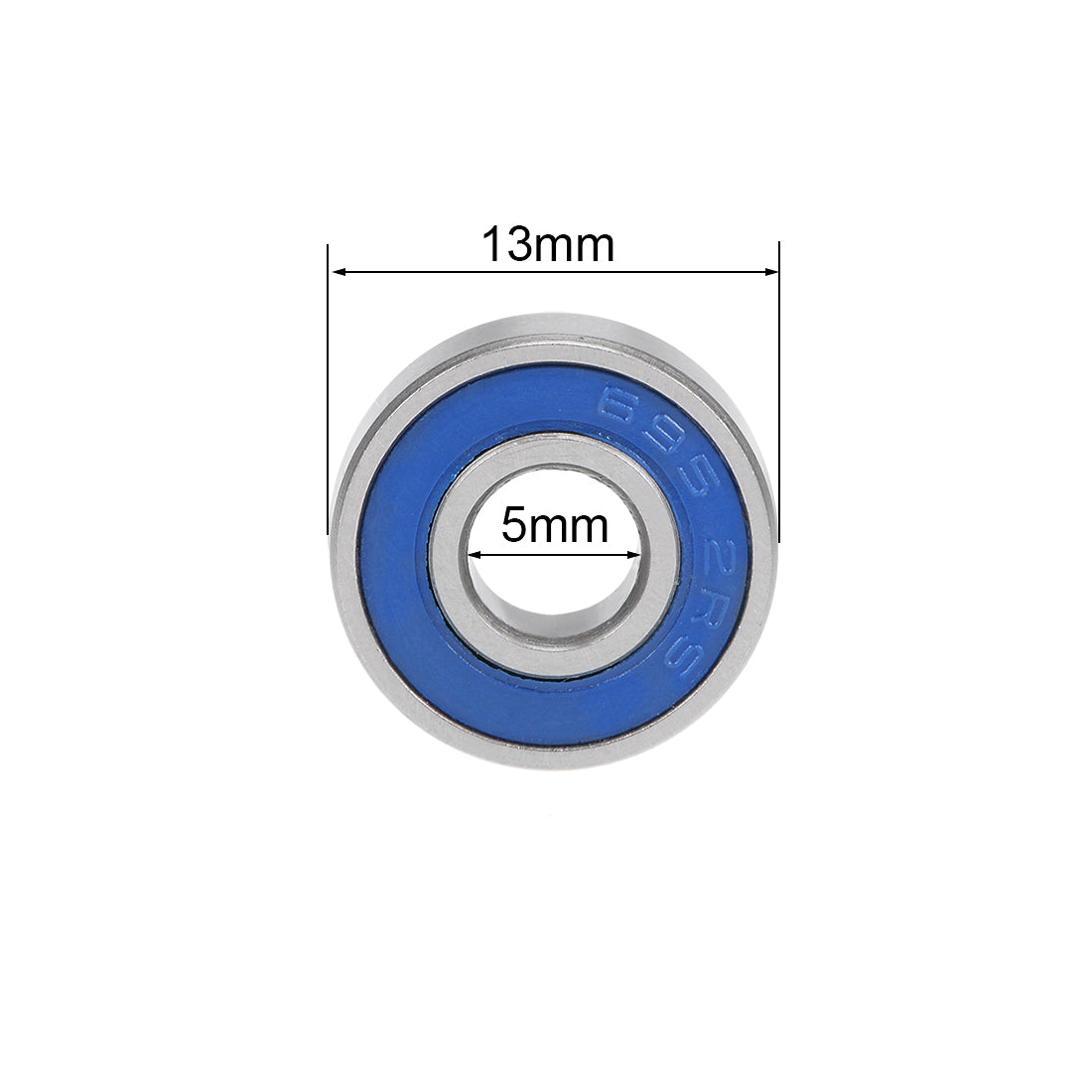 Harfington 695-2RS Ball Bearings 5x13x4mm Double Sealed Chrome Steel Blue Cover P6 10pcs