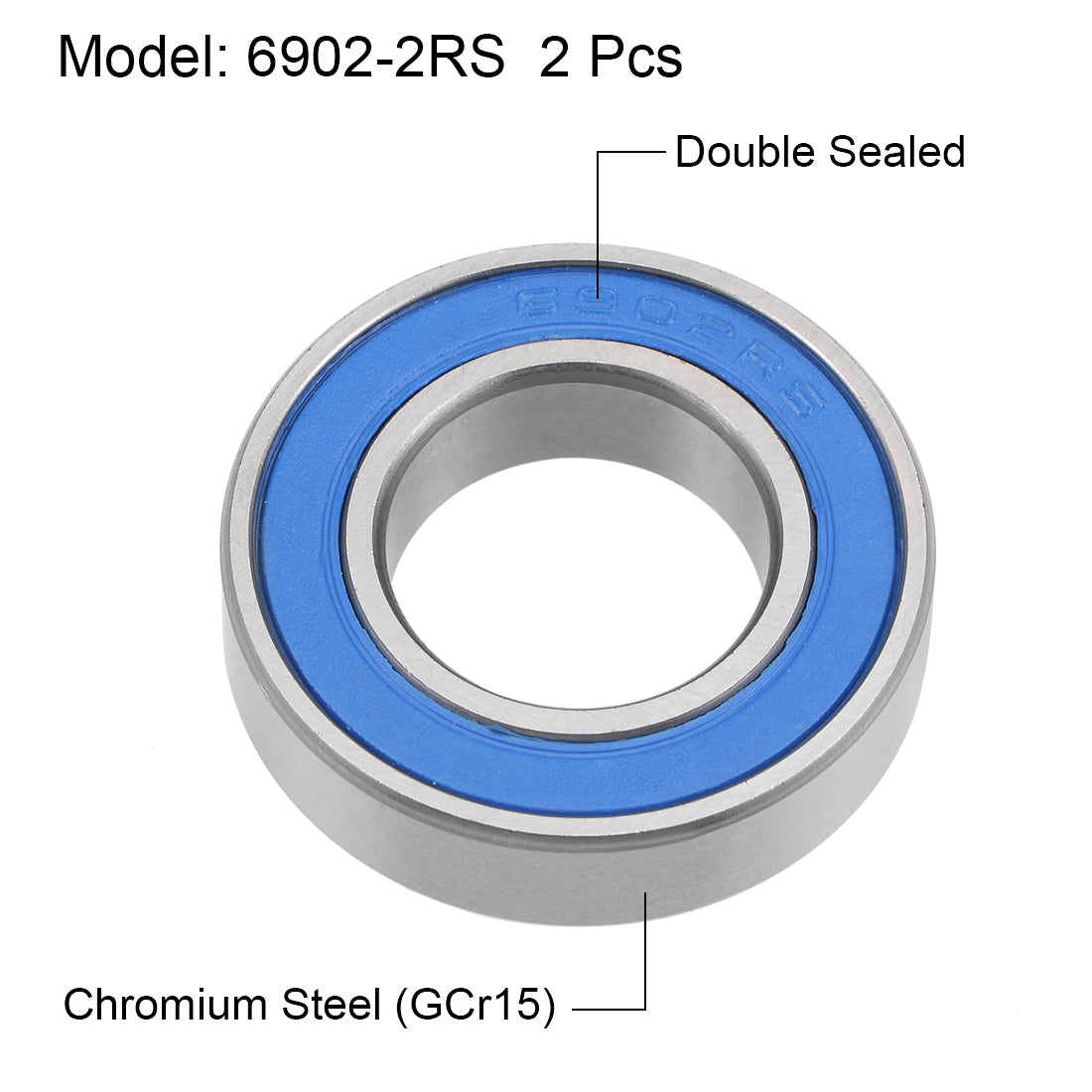 uxcell Uxcell Deep Groove Ball Bearing Thin Section Double Seal Chrome Steel Blue Cover