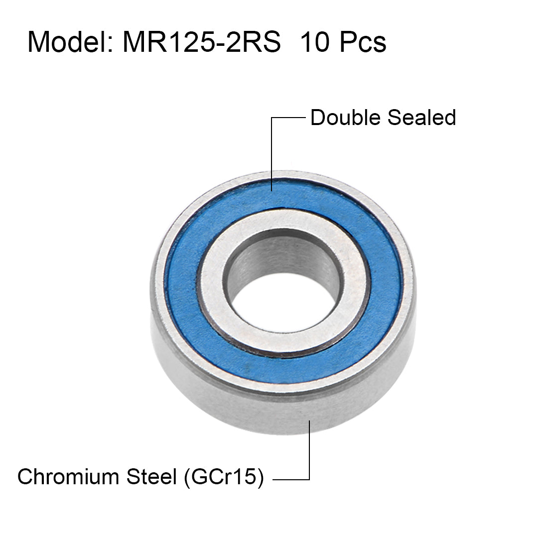 Harfington Miniature Deep Groove Ball Bearings Double Seal Chrome Steel Blue Cover