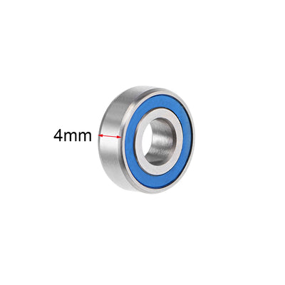 Harfington Miniature Deep Groove Ball Bearings Double Seal Chrome Steel Blue Cover