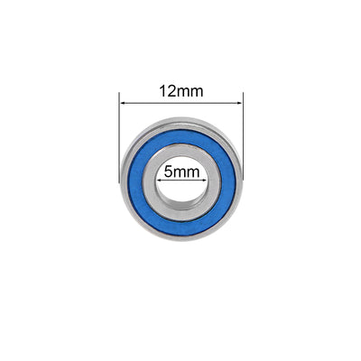 Harfington Miniature Deep Groove Ball Bearings Double Seal Chrome Steel Blue Cover