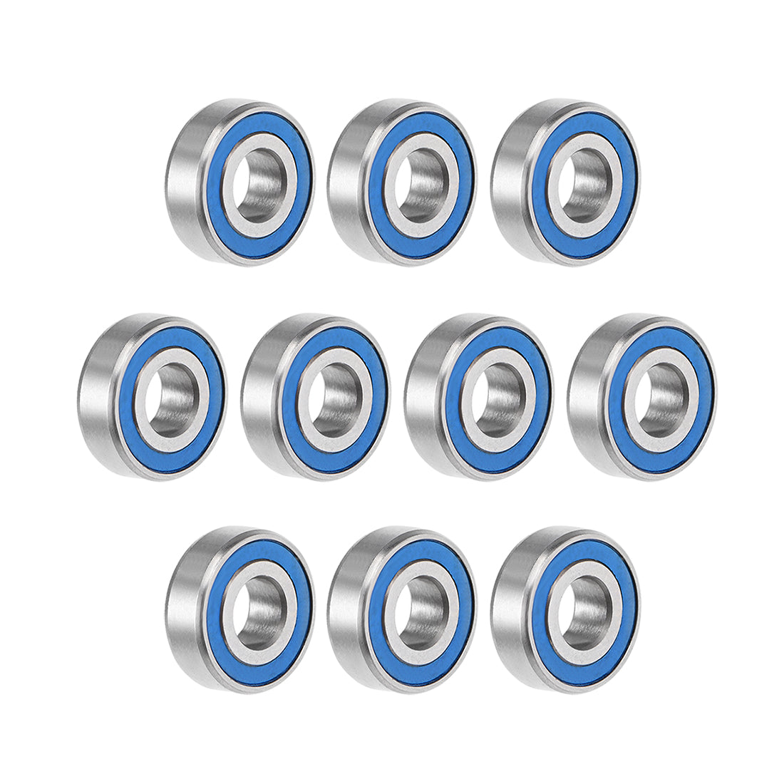 Harfington Miniature Deep Groove Ball Bearings Double Seal Chrome Steel Blue Cover