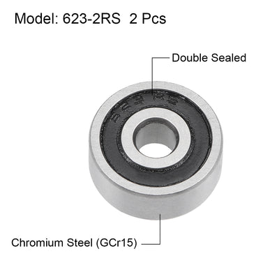 Harfington Deep Groove Ball Bearings Double Sealed Chrome Steel ABEC3 Bearing