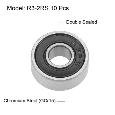 Harfington Uxcell Deep Groove Ball Bearings Inch Double Sealed Chrome Steel ABEC3
