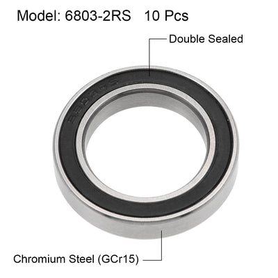 Harfington Deep Groove Ball Bearings Thin Section Double Sealed Chrome Steel ABEC3