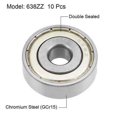 Harfington Deep Groove Ball Bearings Double Shield Chrome Steel ABEC3