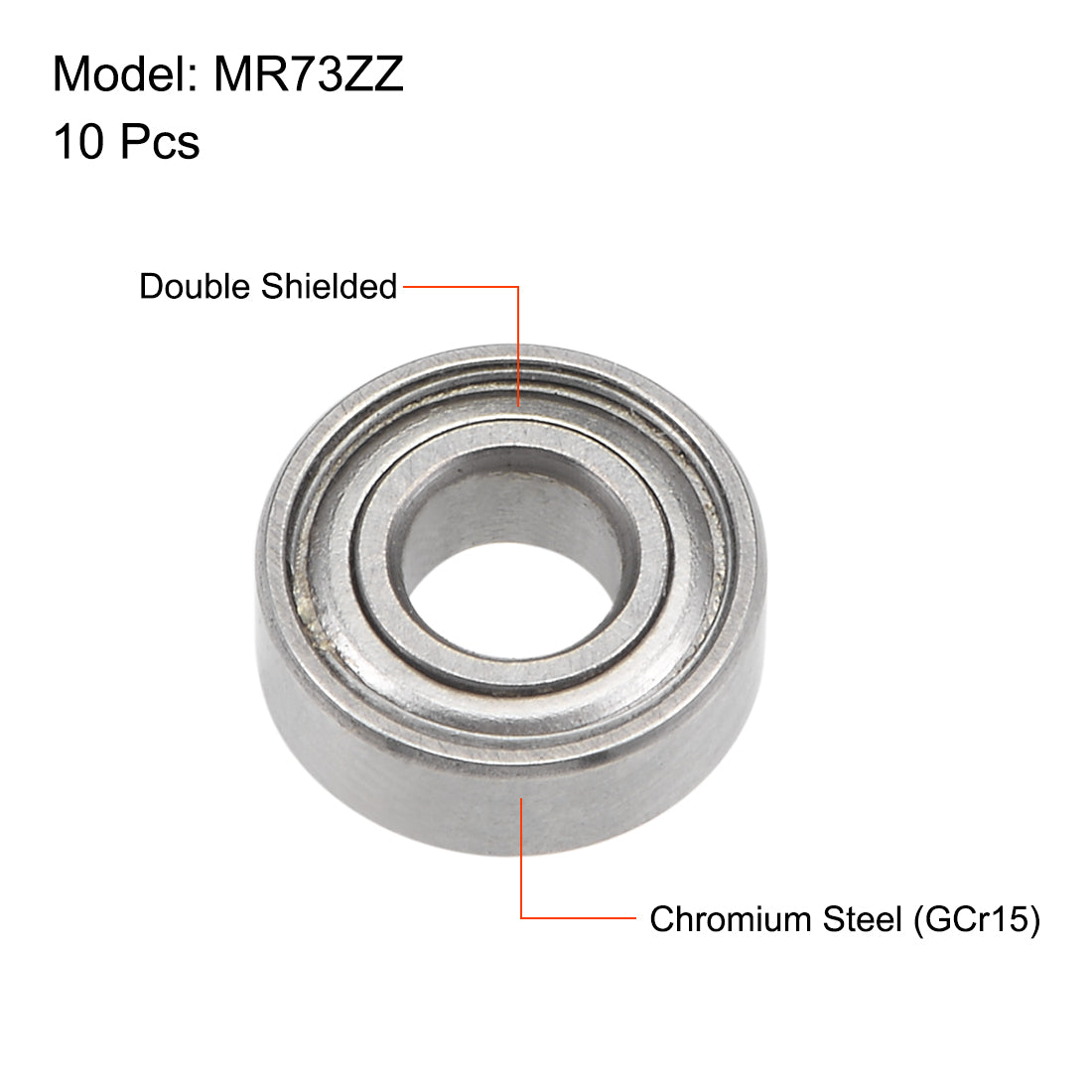 Harfington Miniature Deep Groove Ball Bearings Double Shielded Chrome Steel
