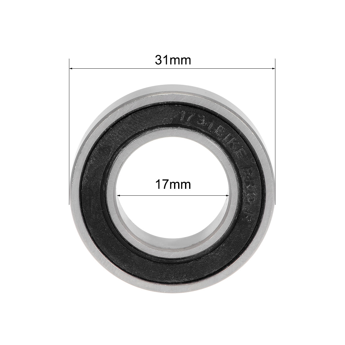Harfington 173110-2RS Ball Bearings 17x31x10mm Double Sealed Chrome Steel P0 4pcs