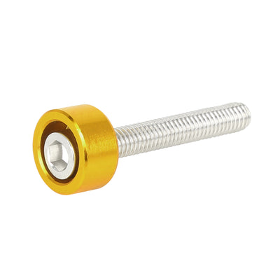 Harfington 4pcs 6mm Racing Car Aluminum Alloy Cup Washers Bolt Kit Gold Tone Universal