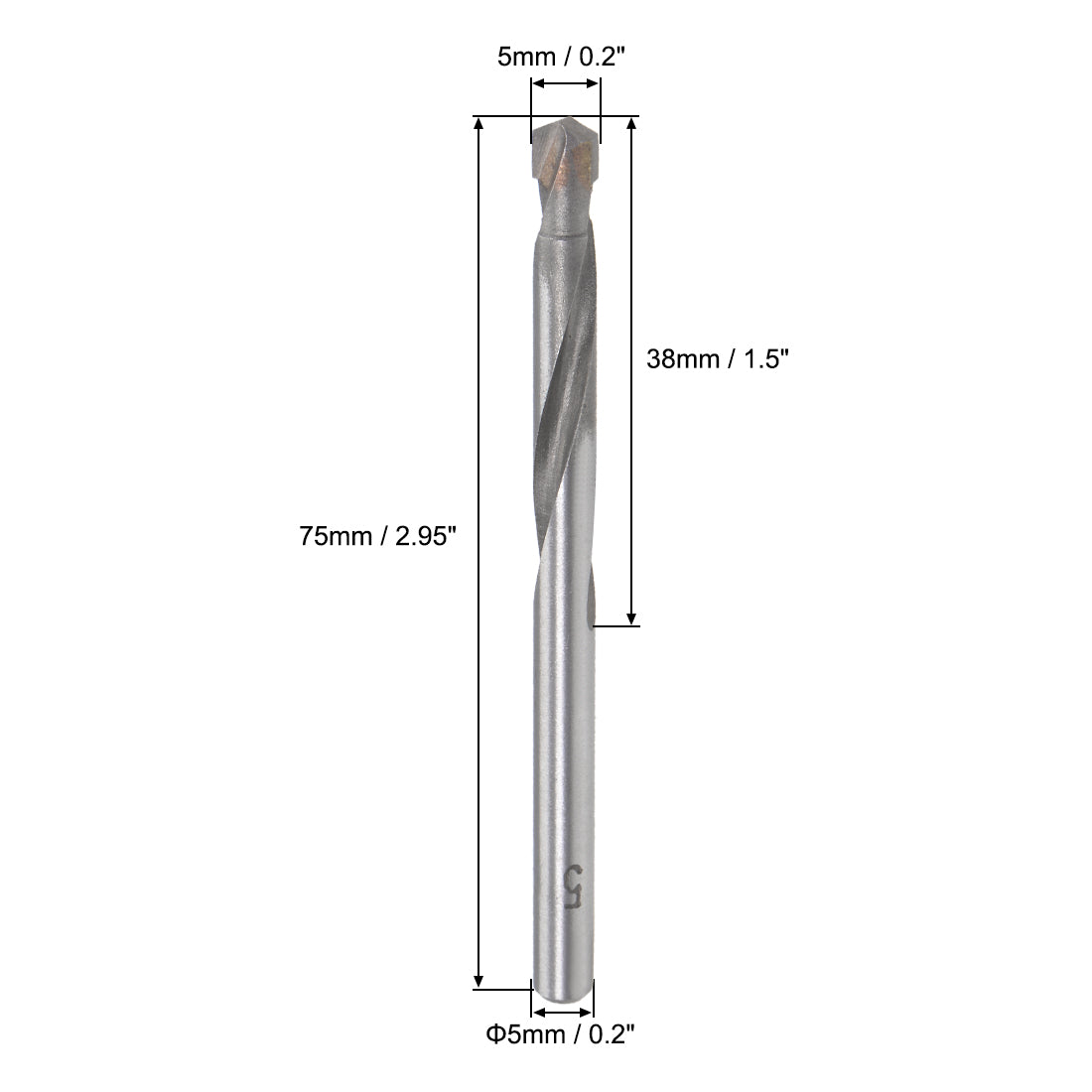 Harfington Cemented Carbide Round Shank U-flutes Twist Drill Bit