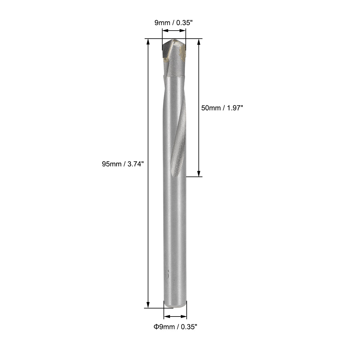 Harfington Carbide Round Shank U-flutes Twist Drill Bit 2pcs