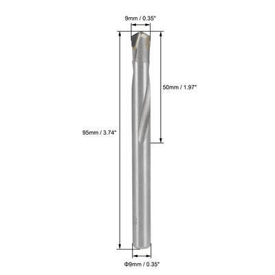 Harfington Carbide Round Shank U-flutes Twist Drill Bit 2pcs