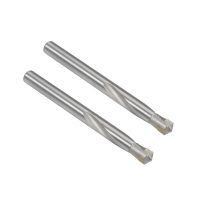 Harfington Carbide Round Shank U-flutes Twist Drill Bit 2pcs