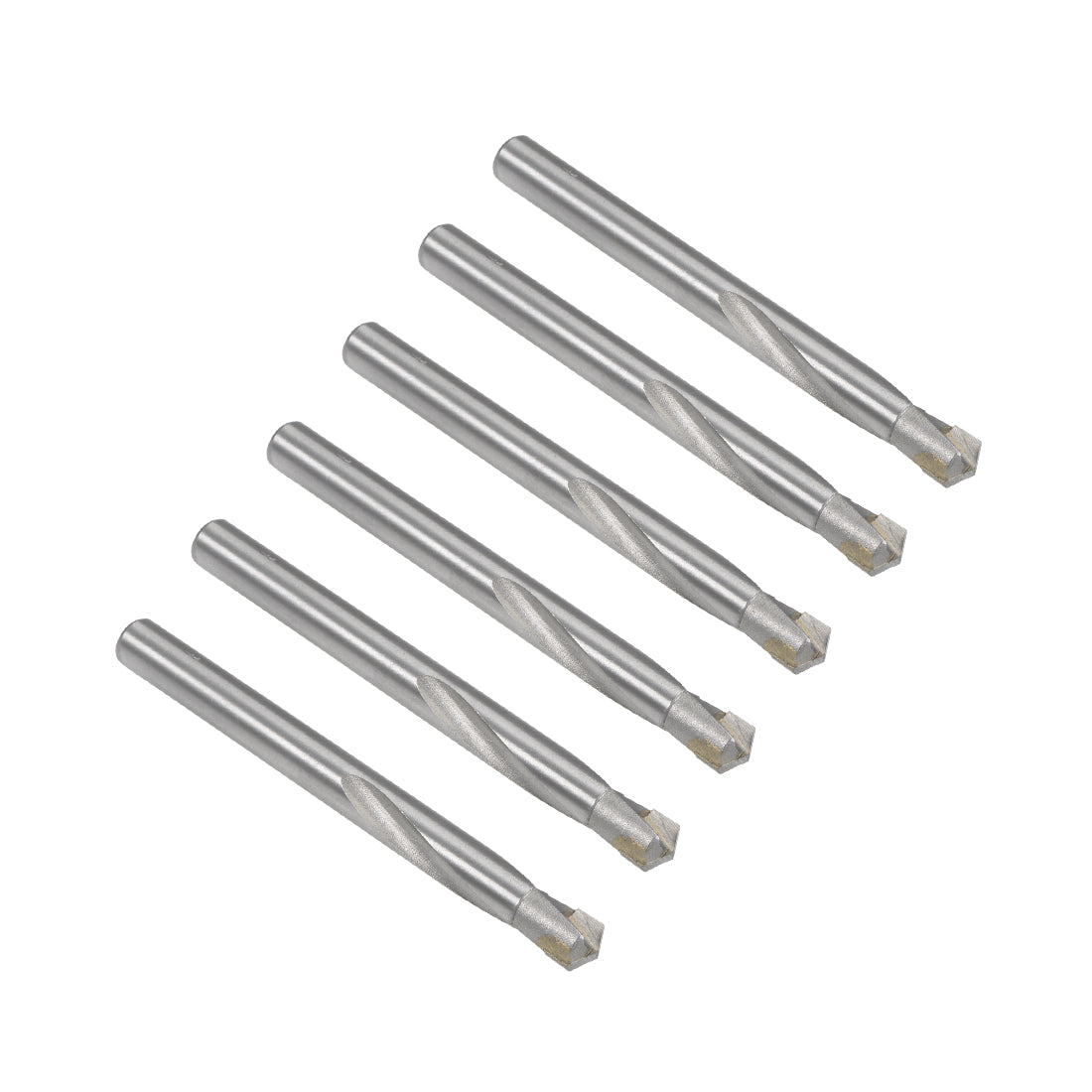 Harfington Carbide Round Shank U-flutes Twist Drill Bit 6pcs
