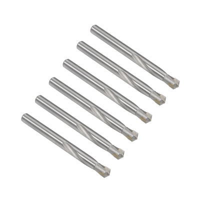 Harfington Carbide Round Shank U-flutes Twist Drill Bit 6pcs