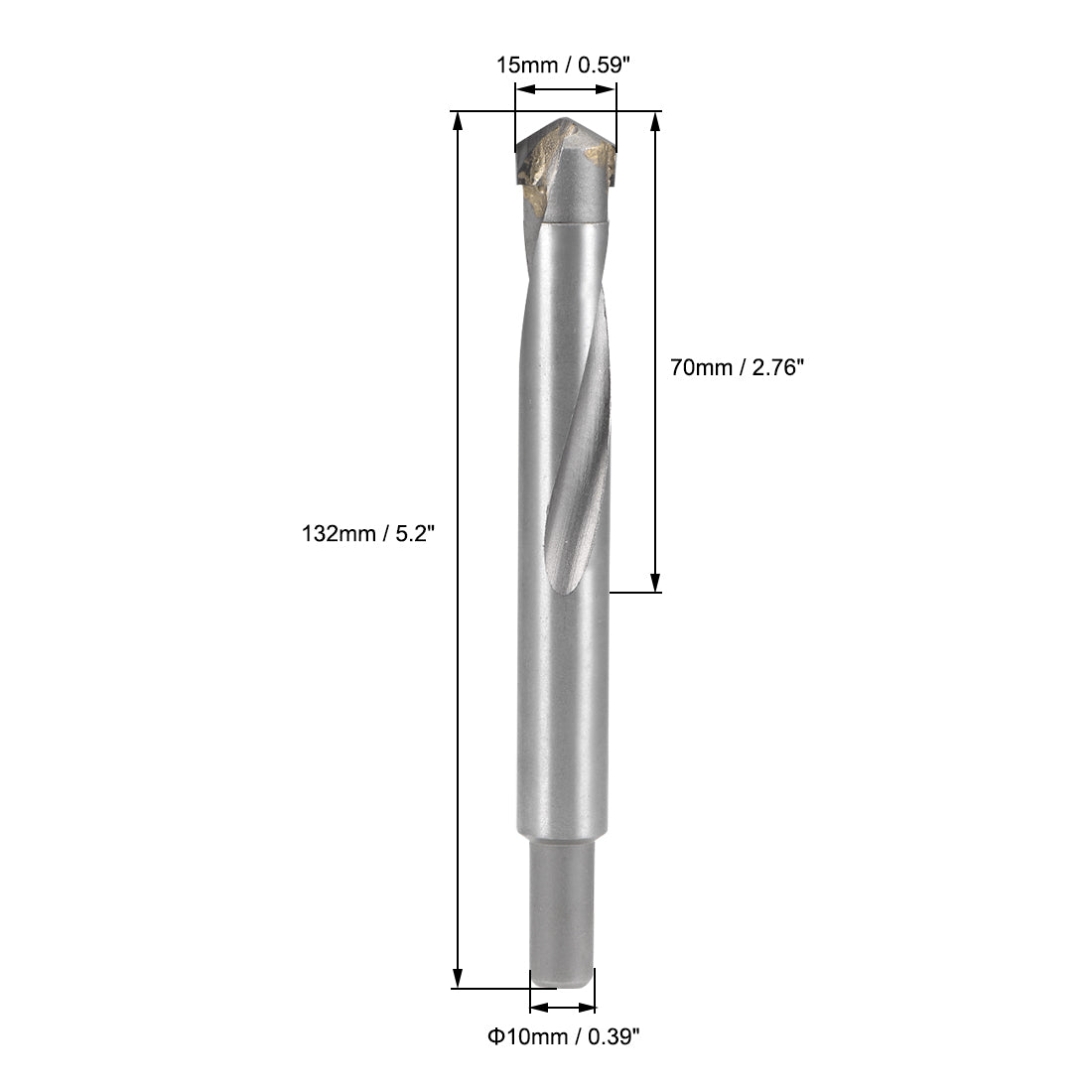 Harfington Carbide Round Shank U-flutes Twist Drill Bit 2pcs