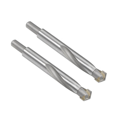 Harfington Carbide Round Shank U-flutes Twist Drill Bit 2pcs