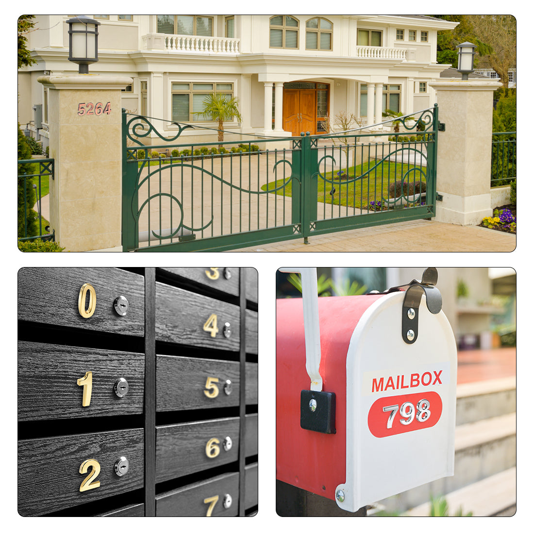 Harfington Self Adhesive House Number ABS Plastic Number for House Mailbox Address Sign