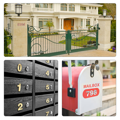 Harfington Self Adhesive House Number, ABS Plastic Number Brushed