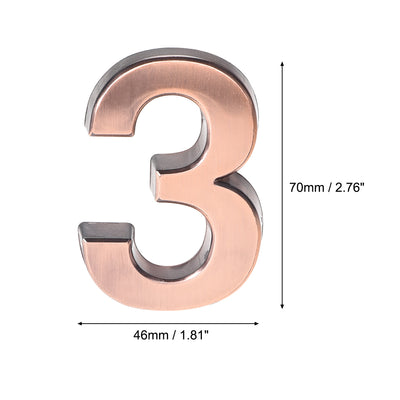 Harfington Self Adhesive House Number, ABS Plastic Number Brushed