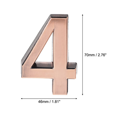 Harfington Self Adhesive House Number, ABS Plastic Number Brushed